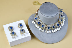 Navy Blue Zaryab Necklace Set