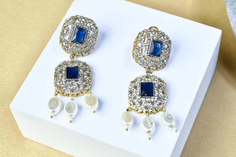 Navy Blue Zaryab Necklace Set