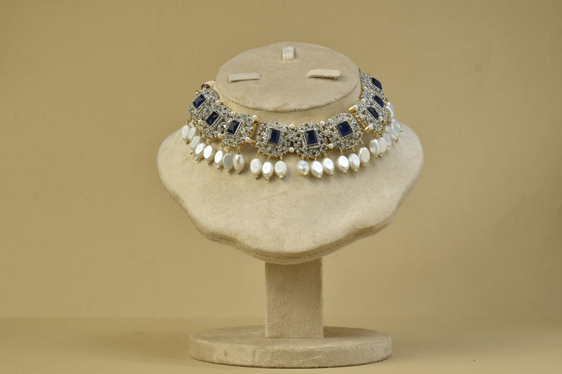 Navy Blue Zaryab Necklace Set