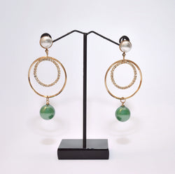 Green Water Drop Earrings