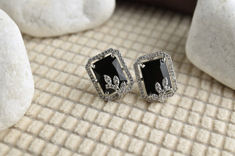 Black T ear Studs