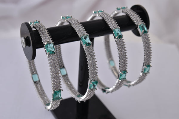 Rhodium Plated Silver Bangles