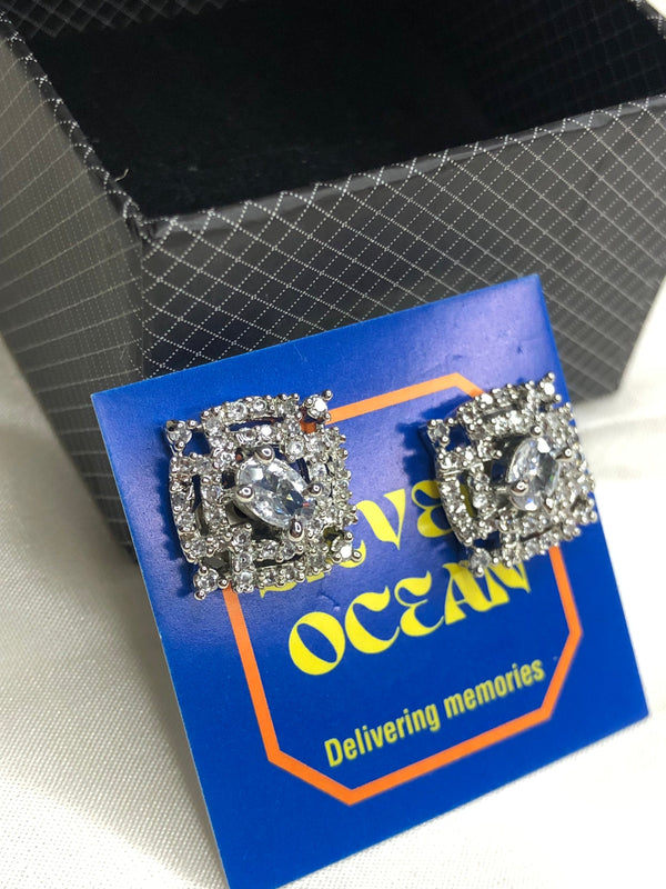 Rhodium Plated Ear Studs