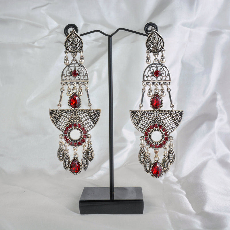 Red Chandelier Earrings